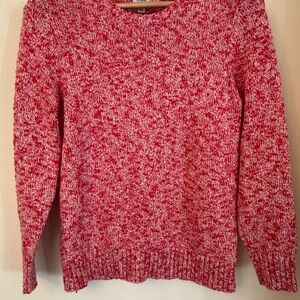 L.L. Bean Red and White Knit Sweater